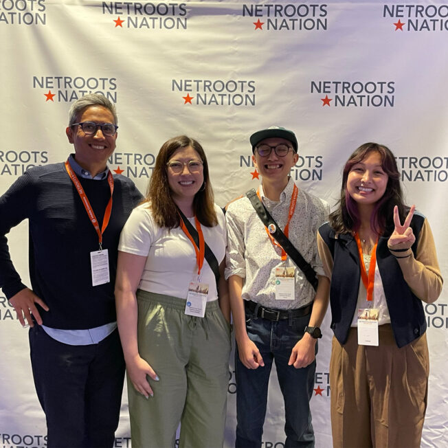 A group of NAPAWF staff members at the Netroots conference.